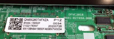 KIT DE TARJETAS PARA TV SAMSUNG / MAIN BN94-15650F / BN41-02749A / BN97-16592C / DRIVER BN44-01046C / BN4401046C / L65S8NC_THS / FUENTE BN44-01052A / BN4401052A / L65S8NA_THS / PANEL CY-TT065FMLV4H / MODELO QN65Q80 / QN65Q80TAFXZA / QN65Q80TAFXZA FB04 - Imagen 3