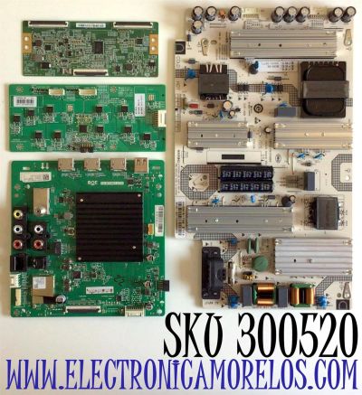 KIT DE TARJETAS PARA TV VIZIO / MAIN 262783 / TD.MT5691.U751 / 262782 / T-CON 44-9771690B / 47-6021424 / DRIVER 60101-03773 / 25-B591A2-X3P1 / SHE5510A-116E / FUENTE 60101-03771 / SHG5501B-116E / 25-DB5912-X2P1 / PANEL TV19720104 / MODELO M556-H4 LBPFB5