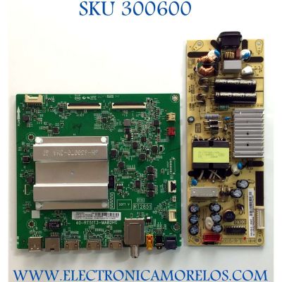 KIT DE TARJETAS PARA TV TCL / MAIN 08-AS55TML-LC200AA / 40-RT51T3-MAB2HG / 08-AS55TML-LC200AA / 08-RT51T12-MA300AA  / FUENTE 08-L12NLA2-PW200AA / CCP-508 / L12NW / L12NH  / PANEL LVU550NDEL / DISPLAY T550QVN10.0 / MODELO 55S434