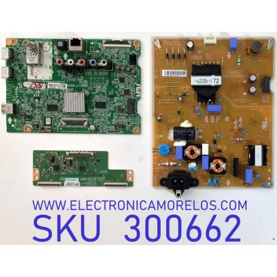 KIT DE TARJETAS PARA TV LG / NUMERO DE PARTE MAIN EBT64592806 / EAX67148704 / FUENTE EAY64491401 / 6449141401 / EAX67189301 / T-CON 3850D / 6871L-3850D / 6870C-0532B / PANEL NC490DUE / MODELO 49LJ5500-UA. / 49LJ5500-UA.BUS