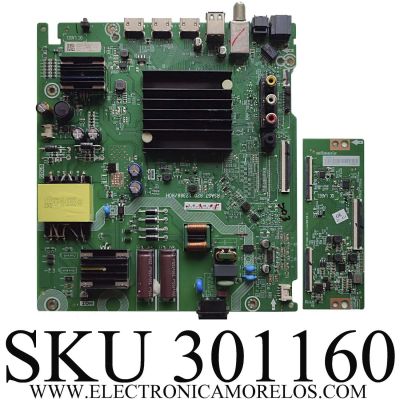 KIT DE TARJETAS PARA TV HISENSE ORIGINAL / NUMERO DE PARTE MAIN FUENTE 315237 / RSAG7.820.12366/ROH / 315236 / 55A53FUA(0011) / T-CON 313373 / 316889 / RSAG7.820.11133/ROH / PANEL HD550Y1U51-T0L2 / T550QVN10.0 / MODELOS 55A6H / 55A65H 55A53FUA