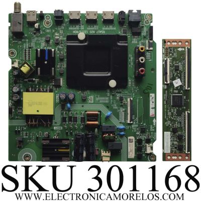 KIT DE TARJETAS PARA TV HISENSE / MAIN 328145 / RSAG7.820.12213/ROH / 328146A / T-CON 328366 / RSAG7.820.12793/ROH / PANEL HD580X1U93-TAL5/S0/GM/ROH / DISPLAY CV580U1-T01 REV:02 / MODELO 58R6E3