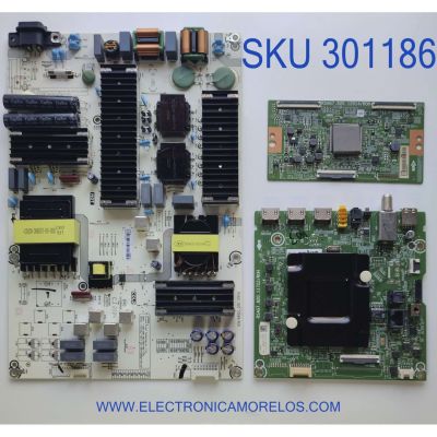 KIT PARA TV HISENSE / MAIN 311981D / RSAG7.820.11722/ROH / 311982D / FUENTE 318214 / RSAG7.820.10689/ROH / T-CON 313063 / RSAG7.820.12014/ROH / PANEL HD750Y1U72-TBL2K2/S2/GM/MCKD3A/ROH / DISPLAY HV750QUB-F91 / MODELO 75R6030G