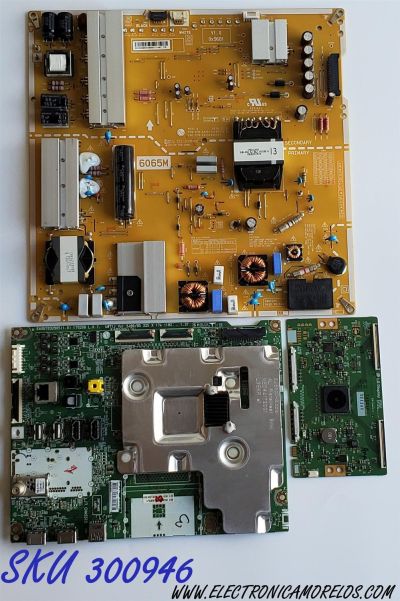 KIT DE TARJETAS PARA TV LG 4K·UHD·HDR / MAIN EBT64659203 / EAX67032905 / EAX67032905(1.0) / T-CON 5013A / 6870C-0700A / FUENTE EAY64489641 / EAX67165801 / LGP6065M-17SU12 / PANEL TPT750WR-QUBF991.K REV:S9WPAV / MODELO 65SJ850A-UC / 65SJ850A-UC.BUSYLJR