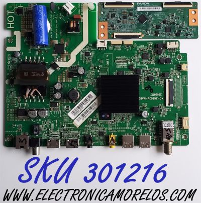 KIT DE TARJETAS PARA TV HKPRO / NUMERO DE PARTE MAIN SVSNT72A60-MA200CK / 40-3NT63M-MAB2 / V8-NT563NA-LF1V307 / MIDF961245B / T-CON STCON425G005 / CCPD-TC425-001 / STCON425G-005 / PANEL LVF430PADX E0009 / DISPLAY CC430LV1D VER.02 / MODELO HKP43SM8NEG