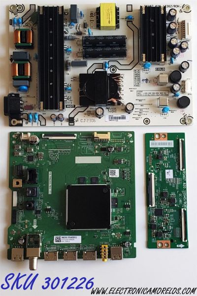 KIT DE TARJETAS PARA TOSHIBA·FIRE TV 4K·UHD·HDR / NUMERO DE PARTE MAIN 340623 / TD.T962X3.703 / FUENTE 325154 / RSAG7.820.12362/ROH / T-CON 286050 / RSAG7.820.10545/ROH / 316793 / PANEL HD650Y1U72-T0LBBY\S0\SM\ROH / DISPLAY HV650QUB-F70 / MODELO 65C350LU