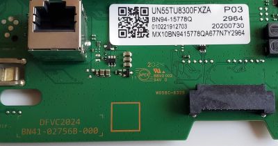 KIT DE TARJETAS PARA TV SAMSUNG 4K·UHD·HDR / MAIN BN94-15778Q / BN41-02756B / BN97-17756D / BN9415778Q / FUENTE BN4400932N / L55E7_RSM / BN44-00932N / ST55F171C1/WVD / PANEL CY-CT055HGLV1H / DISPLAY LSF550FN12-N02 / 47647A / MODELO UN55TU8300FXZA FS01 - Imagen 7