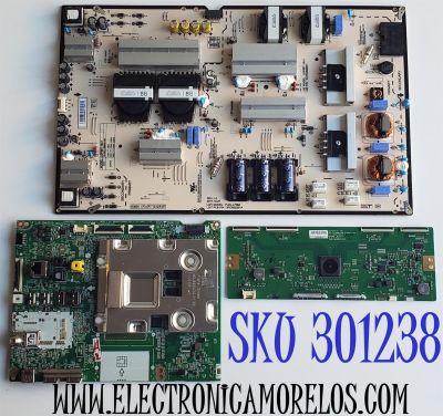 KIT DE TARJETAS PARA TV LG 4K·UHD·HDR / MAIN EBT66082804 / EAX68785003 / EAX68785004 / T-CON 6871L-5532A / 6870C-0748A / FUENTE EAY64888601 / PLDL-L708A / LGP86T-18U1 / 3PCR02251A / PANEL HC860DQF-SLUR2-2142 / MODELO 86UM8070AUB / 86UM8070AUB.BUSYLJR