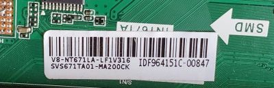 KIT DE TARJETAS PARA TV HKPRO ROKU 4K / MAIN SVS671TA01-MA200CK / TD.NT72671.U781 / V8-NT671LA-LF1V / T-CON CC500PV5D V1.1 / PD9254A2A-V1.1 / FUENTE 81-PBE055-H4C56AP / SHG6004C-101H / DLBB513 / DISPLAY CC500PV5D VER.01 / BN96-50357A / MODELO HKP50UHD2 - Imagen 6