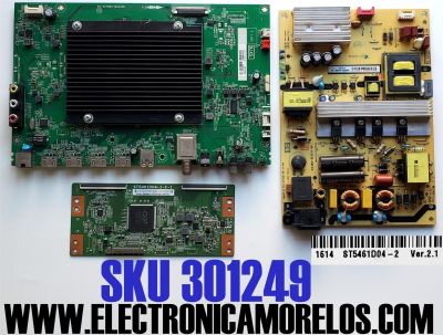 KIT DE TARJETAS PARA TV TCL / NUMERO DE PARTE MAIN T8-55NA2D-MA1 / 40-SX7KNA-MAG4HG / V8-SX70001-LF1V408 / T-CON 34291100360811H / ST5461D04-1C-1 / FUENTE 08-LE921A6-PW200AX / 40-LE9226-PWE1CG / LVU550CS0TE1 / DISPLAY ST5461D04-2 VER.2.1 / MODELO 55UP120
