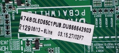 KIT DE TARJETAS PARA TV LG OLED / MAIN EBT66642903 / EAX69775701 / 66642903 / T-CON 6871L-6309E / 6870C-0852B / 6309E / LE650PQL (HP)(AB) / FUENTE EAY33783501 / EAX69569703 / 33783501 / PANEL AC650AQL CPA1_RS / MODELO OLED65C1PUB / OLED65C1PUB.DUSQLJR - Imagen 7