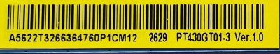 KIT DE TARJETAS PARA WESTINGHOUSE·ROKU TV / MAIN 260102018580 / CV817-KH / 7.T817KH220000.0D0 / T-CON 2601620045920G / PT430GT01-8-C-2 / FUENTE 260132007050 / CVB42013A1 / HKC-LEDTV-P43 / DISPLAY PT430GT01-3 VER.1.0 / HK430WLEDM-JH4KH / MODELO WR43UX4210 - Imagen 2