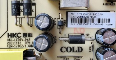 KIT DE TARJETAS PARA WESTINGHOUSE·ROKU TV / MAIN 260102018580 / CV817-KH / 7.T817KH220000.0D0 / T-CON 2601620045920G / PT430GT01-8-C-2 / FUENTE 260132007050 / CVB42013A1 / HKC-LEDTV-P43 / DISPLAY PT430GT01-3 VER.1.0 / HK430WLEDM-JH4KH / MODELO WR43UX4210 - Imagen 7