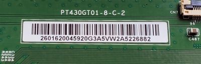 KIT DE TARJETAS PARA WESTINGHOUSE·ROKU TV / MAIN 260102018580 / CV817-KH / 7.T817KH220000.0D0 / T-CON 2601620045920G / PT430GT01-8-C-2 / FUENTE 260132007050 / CVB42013A1 / HKC-LEDTV-P43 / DISPLAY PT430GT01-3 VER.1.0 / HK430WLEDM-JH4KH / MODELO WR43UX4210 - Imagen 9