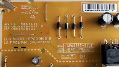 KIT DE TARJETAS PARA LG TV 4K·UHD·HDR / MAIN EBT67228508 / EAX69581205(1.0) / 67228508 / EAX69581205 / FUENTE EAY65895632 / LGP6065T-21U1 / 3PCR02859B / EAX69502502 / PANEL NC650TQG-ABKHC / DISPLAY HV650QUB-F9E / MODELO 65UQ8000AUB / 65UQ8000AUB.BUSFLKR - Imagen 3