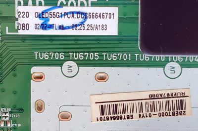 KIT DE TARJETAS PARA TV LG OLED EVO / MAIN EBT66646701 / EAX69517302 / EAX69774601 / T-CON 6871L-6411C / 6870C-0852B / LE650AQD-ENA1-TJA / FUENTE EAY65894501 / LGP55G1-21OP / EPCA40CB1A / PANEL AC550AQL / MODELO OLED55G1PUA / OLED55G1PUA.DUSPLJR - Imagen 4