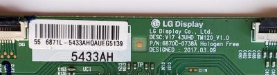 KIT DE TARJETAS PARA TV HITACHI / NUMERO DE PARTE MAIN M8-T10NA16-MA200AA / 40-MST10A-MAA4HG / V8-ST10K01-LF1V / T-CON 6871L-5433A / 5433A / 6870C-0738A / FUENTE 81-PBE055-H4C49 / SHG5504C-101H / SHG5504C49-101HB / PANEL LVU550LGDX E5V12 / MODELO 55R81 - Imagen 4