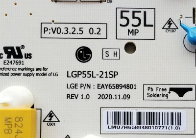 KIT DE TARJETAS PARA TV LG NANOCELL / MAIN EBT66648901 / EAX69462005 / 66648901 / FUENTE EAY65894801 / LGP55L-21SP / 65894801 / EPCE21CB1A / 3PCR02914A / DRIVER EBR32281401 / 3PCR02844B / EPLH40WB1A / LC55D961005A / PANEL NC550DQB / MODELO 55NANO90UNA - Imagen 4