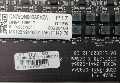 KIT DE TARJETAS PARA TV SAMSUNG NEO QLED 8K / MAIN BN94-16861T / BN41-02854A / BN97-18317Q / LED DRIVER BN94-16847C / BN41-02851B / BN97-18793B / BN96-53951V / FUENTE BN4401130A / L75SB9NB_AHS / BN44-01130A / PANEL CY-TA075JLAV5H / MODELOS QN75QN900AFXZA - Imagen 3