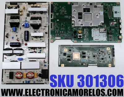 KIT DE TARJETAS PARA TV LG OLED 4K·UHD·HDR / MAIN EBT65210603 / EAX68102603 / 65210603 / T-CON 6871L-5299E / 6870C-0745B / LE650AQD-ELA1-Y31 / FUENTE EAY64888601 / LGP86T-18U1 / 64888601 / PANEL LE550AQD / MODELO OLED55B8PUA / OLED55B8PUA.BUSWLJR