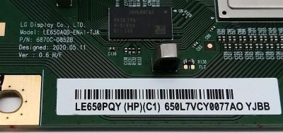 KIT DE TARJETAS PARA TV LG OLED 4K·UHD·HDR / MAIN EBT66700603 / EAX69509604 / 66700603 / T-CON 6871L-6309E / 6870C-0852B / LE650PQY / FUENTE EAY65768822 / EAX68999602 / 65768822 / LGP65BX-20OP / PANEL AC650AQY / MODELO OLED65A1PUA / OLED65A1PUA.DUSQLJR - Imagen 9