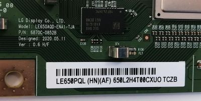 KIT DE TARJETAS PARA TV LG OLED 4K·UHD·HDR / MAIN EBT66416903 / EAX69049007 / 66416903 / T-CON 6871L-6275D / 6870C-0852B / LE650PQL / LE650AQD / FUENTE EAY65689423 / 65689423 / EAX69061002 / LGP65CX-20OP / PANEL AC650AQY / MODELO OLED65A1PUA DUSQLJR - Imagen 3