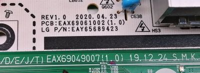 KIT DE TARJETAS PARA TV LG OLED 4K·UHD·HDR / MAIN EBT66416903 / EAX69049007 / 66416903 / T-CON 6871L-6275D / 6870C-0852B / LE650PQL / LE650AQD / FUENTE EAY65689423 / 65689423 / EAX69061002 / LGP65CX-20OP / PANEL AC650AQY / MODELO OLED65A1PUA DUSQLJR - Imagen 6