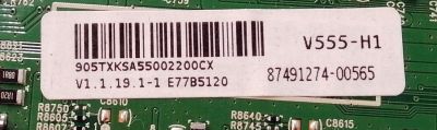 KIT DE TARJETAS PARA TV VIZIO / MAIN XKCB02K012 / 715GA874-M0C-B00-004G / 905TXKSA55002200CX / T-CON RUNTK0135ZZ / CCPD-TC550-001 V1.0 / FUENTE ADTVJ1811ABG / 715G9165-P01-002-003M / PANEL TPT550F2-PU4L01.Q REV:S01C / LC546PU4L 01 / MODELO V555-H1 - Imagen 4