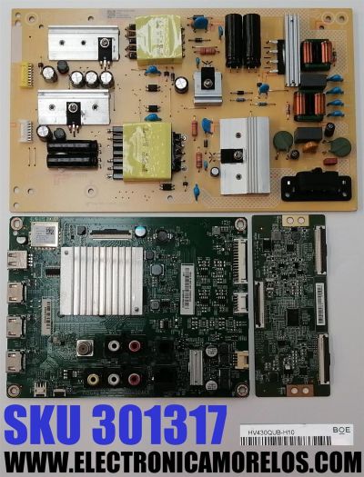 KIT DE TARJETAS PARA TV VIZIO / MAIN XKCB02K009 / 715GA874-M0C-B00-004K / T-CON 44-9771461O / 47-6021265 / 20180806_X / FUENTE ADTVJ1811AB7 / 715GA750-P01-000-003S / PANEL TPT430H3-QUBH10.K / DISPLAY HV430QUB-H10 / MODELO V435-H1 / V435-H11