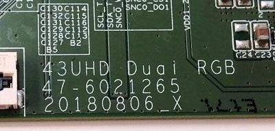 KIT DE TARJETAS PARA TV VIZIO / MAIN XKCB02K009 / 715GA874-M0C-B00-004K / T-CON 44-9771461O / 47-6021265 / 20180806_X / FUENTE ADTVJ1811AB7 / 715GA750-P01-000-003S / PANEL TPT430H3-QUBH10.K / DISPLAY HV430QUB-H10 / MODELO V435-H1 / V435-H11 - Imagen 8