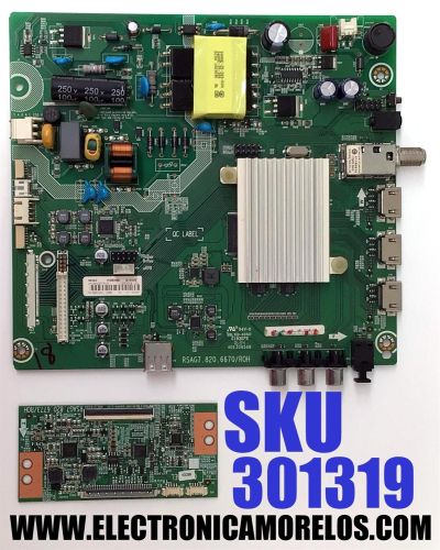 KIT DE TARJETAS PARA TV HISENSE HD ((ROKU TV)) / MAIN 207305 / RSAG7.820.6670/ROH / 193054 / LHD32K2207WUS / 4DE30856B / T-CON 193220 / RSAG7.820.6773/ROH / 4DE31035C / E193079 / PANEL HD315DH-B12(010)\S6\GM\ROH / MODELO 32H4C