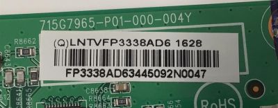 KIT DE TARJETAS PARA TV VIZIO / MAIN XGCB0QK0160 / 715G7689-M01-001-005Y / FUENTE ADTVG1911AA2 / 715G8095-P02-001-002S / LED DRIVER LNTVFP3338AD6 / 715G7965-P01-000-004Y / PANEL TPT400UA-FN05.S / MODELO D40U-D1 / D40U-D1 LTTETVHS - Imagen 2