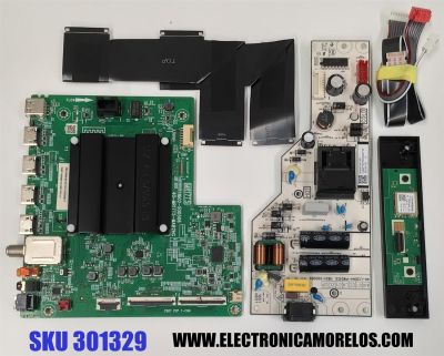 KIT DE TARJETAS PARA TV TCL / MAIN 30801-000465 / 40-MR17T5-MAB2HG / 11602-500506 / 30800-000498 / FUENTE 30805-000136 / 40-L12DH4-PWD1CG / 11601-500069 / PANEL LVU430NDEL / DISPLAY PT430GT01-4 VER.1.1 / MODELO 43S451