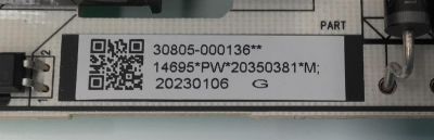 KIT DE TARJETAS PARA TV TCL / MAIN 30801-000465 / 40-MR17T5-MAB2HG / 11602-500506 / 30800-000498 / FUENTE 30805-000136 / 40-L12DH4-PWD1CG / 11601-500069 / PANEL LVU430NDEL / DISPLAY PT430GT01-4 VER.1.1 / MODELO 43S451 - Imagen 4