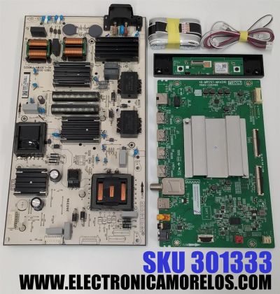 KIT DE TARJETAS PARA TV TCL / MAIN 30800-000501 / 40-MR17G7-MAA2HG / 11602-500466 / 30801-000480 / FUENTE 30805-000144 / 40-L30XW4-PWB1ZG / 11601-500036 / PANEL LVU750NDEL / DISPLAY ST7461D03-2 VER.2.1 / ST746ID03-2 VER.2.2 / MODELO 75S451