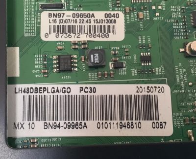KIT DE TARJETAS PARA TV COMERCIAL SAMSUNG / MAIN BN94-09965A / BN44-02365A / FUENTE BN44-00735C / F48SF_FDY / T-CON BN96-38627A / BN41-02111A / PANEL CY-GH048BGLV6H / DISPLAY LSF480HN04-G01 / MODELO LH48DBEPLGA/GO - Imagen 2