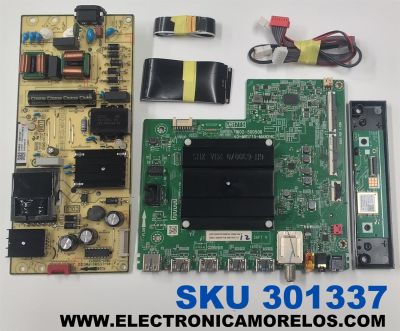 KIT DE TARJETAS PARA TV TCL ORIGINAL / NUMERO DE PARTE 30800-000498 / 40-MR17T5-MAB2HG / 30801-000465 / V8-MR17K01-LF / 11602-500506 / FUENTE 30805-000190 / 40-L17CW2-PWC1ZG / 11601-500073 / PANEL LVU650NDEL / DISPLAY ST6451D06-3 VER.2.1 / MODELO 65S451