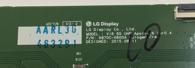 KIT DE TARJETAS PARA TV LG ORIGINAL / NUMERO DE PARTE EBT64235402 / EAX66882503(1.0) / 64235402 / FUENTE EAY64388841 / EAX66923301(1.3) / 64388841 / T-CON 6871L-4632B / 6870C-0600A / 4632B / PANEL LC650EGE (FJ)(M3) / MODELO 65UH615A-UC / 65UH6150-UB - Imagen 6