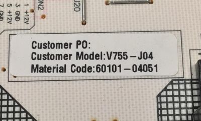 KIT DE TARJETAS PARA TV VIZIO ORIGINAL / NUMERO DE PARTE 60103-00756 / TD.MT5691.U751 / 4300091099 / FUENTE 60101-04051 / SHG7502B-116E / T-CON 44-9771784O / C-PCB_HV750QUB-V90 / 47-6021327 / PANEL BOEI750WQ1 / DISPLAY HV750QUB-N9D / MODELO V755-J04 - Imagen 5