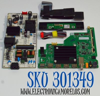KIT DE TARJETAS ORIGINAL PARA TV TCL / NUMERO DE PARTE MAIN 30900-000110 / TD.R817T.771 (T) / 30901-000127 / MR17TF / V8-MR17K01-LF / FUENTE 30805-000458 / G0101-000200 / 40-L17EW2-PWB1KG / PANEL LVU650NDAL / DISPLAY ST6451D06-3 VER.2.1 / MODELO 65S41BR