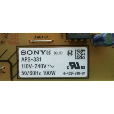 FUENTE DE PODER GL9 / SONY 072-0001-3091 / 1-886-899-11 / APS-331(CH)  / APS-331 / PANEL V320BJ8-PE1 REV:C1 / MODELO KDL-32EX340 - Imagen 2
