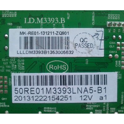 MAIN / RCA 50RE01M3393LNA5-B1 / 20131222154251 / LD.M3393.B / 20131222154251 12V a1 / 3393B1353 / PANEL V500HJ1-PE8 / MODELO LED50B45RQ / CHECAR LOS CONECTORES A DETALLE - Imagen 2