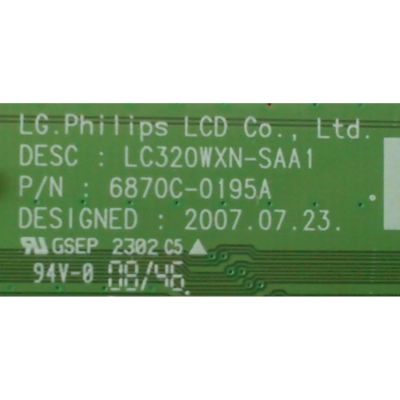 T-CON / LG PHILIPS 6871L-1376A / 1376A / 6870C-0195A MODELO SANYO DP32648	 - Imagen 3