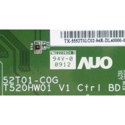 T-CON / SANYO 55.52T01.C02 / 5552T01C02 / 52T01-C0G / T520HW01 V1 Ctrl BD /MODELO DP52449 P52449-01	 - Imagen 2