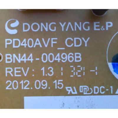 FUENTE DE PODER SAMSUNG BN44-00496B / PD40AVF_CDY / MODELO UN40EH5300FXZA UD03	 - Imagen 2