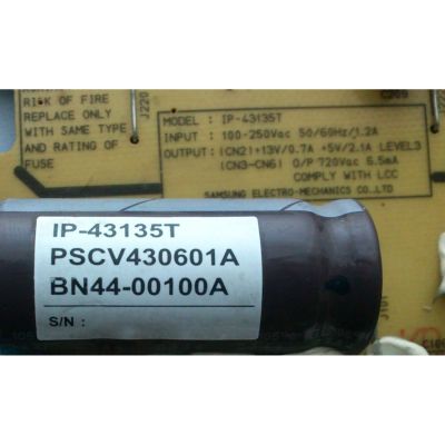 FUENTE DE PODER / SAMSUNG BN44-00100A / PSCV430601A / IP-43135T / PANEL HT15X15-D01 / MODELO LTN1535X/XAA - Imagen 2