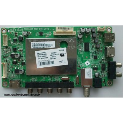 MAIN PARA TV VIZIO / NUMERO DE PARTE XECB02K026 / 715G6381-M01-001-004I / 756TXECB02K0260 / XECB02K026020X / PANEL TPT390J1-HVN04 REV.S000Q / DISPLAY T390HVN04.0 / MODELO E390-B1E / E390-B1E LTFWPSDQ