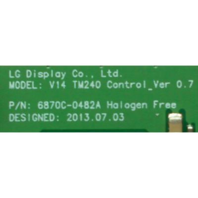 T-CON PARA TV VIZIO / NUMERO DE PARTE 6871L-3489B / 6870C-0482A / V14 TM240 Control_Ver 0.7 / 3489B / PANEL L55FHD-V3-C / L55FHD-V2-C / DISPLAY LC550EUK (SG)(E2) / MODELOS M552I-B2 LWJJPZBQ / M552I-B2 LWZJPZBQ - Imagen 3