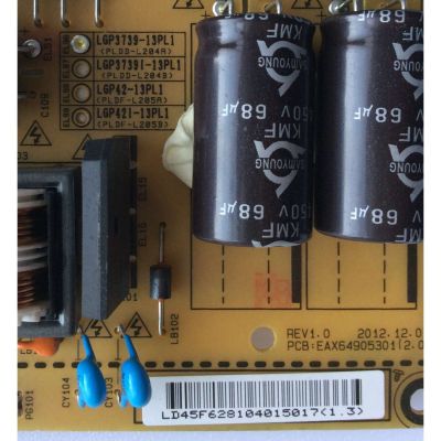 FUENTE DE PODER PARA TV LG / NUMERO DE PARTE EAY62810401 / 62810401 / EAX64905301 / LGP3739-13PL1 / 3PAGC10119A-R / 3PCR00108A / PLDD-L204A / PANEL´S HC390DUN-VCFP1-21XX / T390HVN02.2 / MODELOS 39LP620H-UH / 39LN549E-UA / 39LN5300-UB / 39LN5700-UH - Imagen 2