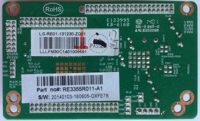 TARJETA LVDS / RCA RE3355R011-A1 / LG-RE01-131230 / RE01-131230-ZQ1 / KB-6160 / PANEL´S / T550HVN01.8-12V / T645HVW05-V0-12 / MODELO LED55C55R120Q - Imagen 2